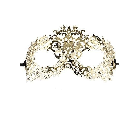 Золотистая металлическая маска Forrest Queen Masquerade, Цвет: золотистый, фото 