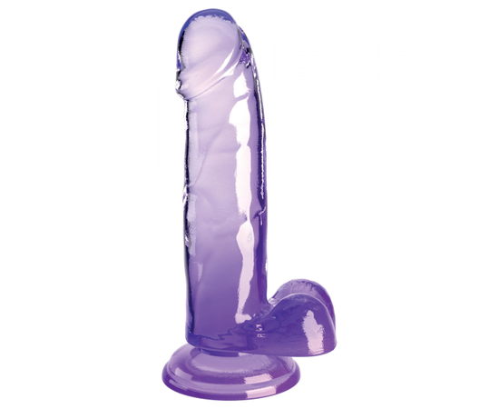 Фаллоимитатор с мошонкой на присоске King Cock 7’’, Длина: 20.30, Цвет: фиолетовый, фото 