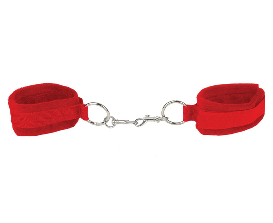 Красные наручники Velcro Cuffs Red, фото 