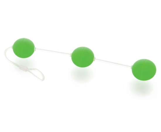 Анальная цепочка из 3 зеленых шариков, фото 