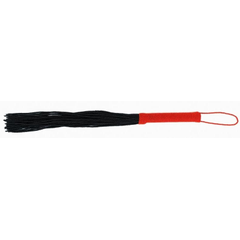 Черная плеть-флогер с красной ручкой, фото 
