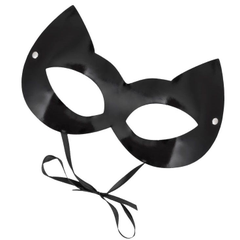 Оригинальная лаковая черная маска "Кошка", фото 