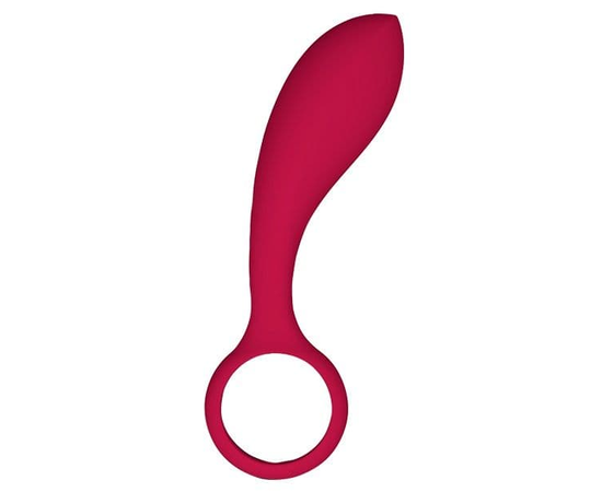 Красная гибкая анальная пробка SILKY SMOOTH FINGER - 14,5 см., фото 