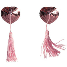 Розовые пэстисы-сердечки Gipsy с кисточками, Цвет: розовый, фото 