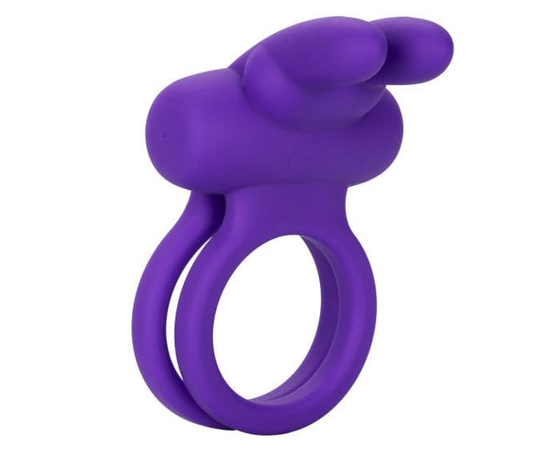 Фиолетовое двойное эрекционное кольцо Silicone Rechargeable Dual Rockin Rabbit, фото 