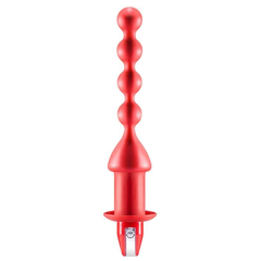 Красный анальный вибростимулятор-елочка - 13 см., фото 