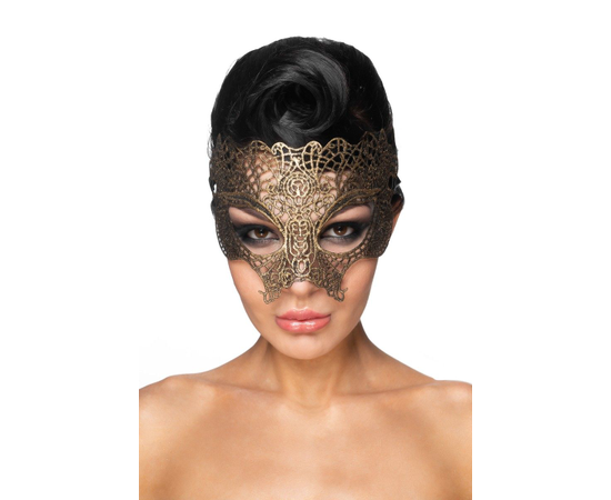 Золотистая карнавальная маска "Мира", Цвет: золотистый, фото 