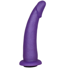 Фиолетовая гладкая изогнутая насадка-плаг - 17 см., фото 