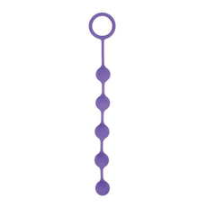 Фиолетовая анальная цепочка с кольцом-ограничителем - 23 см., фото 