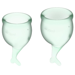 Набор менструальных чаш Satisfyer Feel secure Menstrual Cup, Цвет: зеленый, фото 