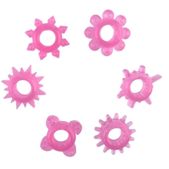 Набор из 6 розовых эрекционных колец, фото 
