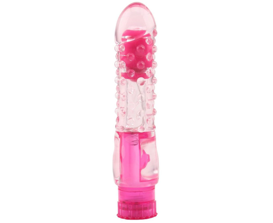 Вибратор Pleaser с шишечками - 16,2 см., Цвет: розовый, фото 