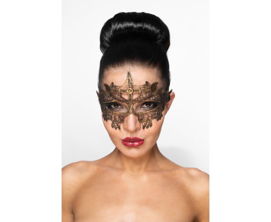 Золотистая карнавальная маска "Шеретан", Цвет: золотистый, фото 