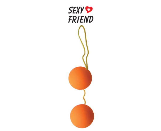 Оранжевые вагинальные шарики BALLS на шнурке, фото 