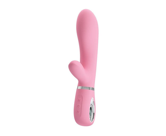 Вибратор-кролик Baile Thomas с мягкой головкой - 20,5 см., Цвет: нежно-розовый, фото 