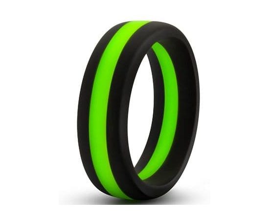Черно-зеленое эрекционное кольцо Silicone Go Pro Cock Ring , фото 