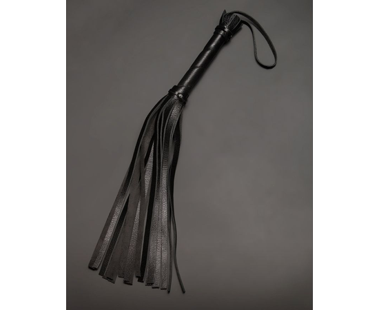 Чёрная кожаная плеть с 17 хвостами - 40 см., фото 