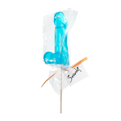 Голубой леденец в форме пениса со вкусом перечной мяты, фото 