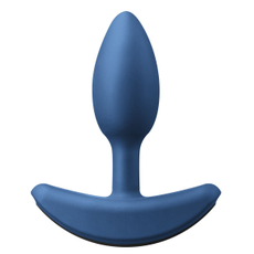 Средняя голубая анальная вибропробка Heavyweight Plug Medium - 12 см., фото 