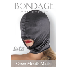 Чёрная шлем-маска Open Mouth Mask с вырезом для рта, фото 