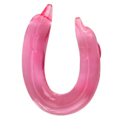 Розовый двойной фаллоимитатор Dolphin - 30,5 см., фото 