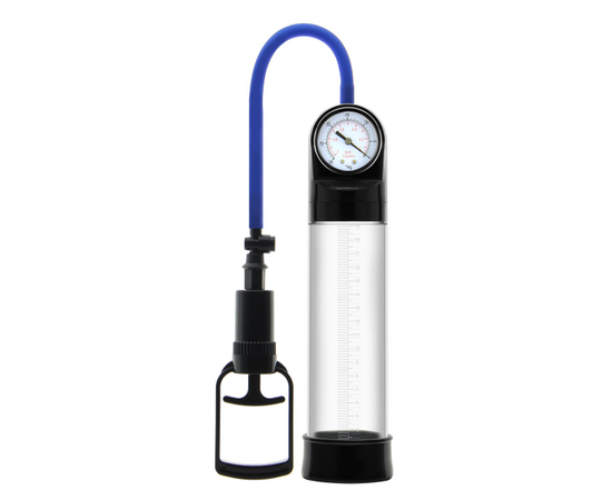 Прозрачная вакуумная помпа Erozon Penis Pump с манометром, фото 