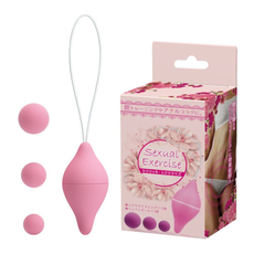 Вагинальный шарик с 3 сменными грузиками Sexual Exercise, Цвет: розовый, фото 