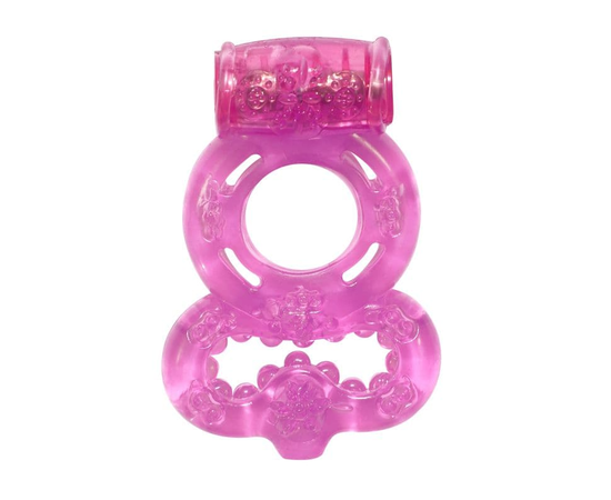 Розовое эрекционное кольцо Rings Treadle с подхватом, фото 