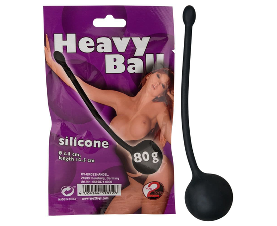 Чёрный вагинальный шарик Heavy Ball, Цвет: черный, фото 