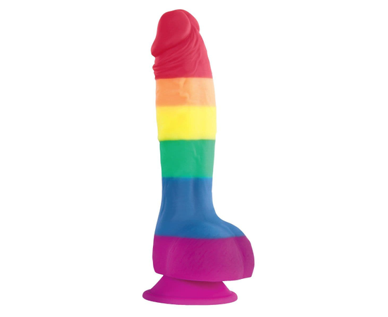 Радужный фаллоимитатор Pride Edition 6 Dildo - 21 см., Цвет: разноцветный, фото 