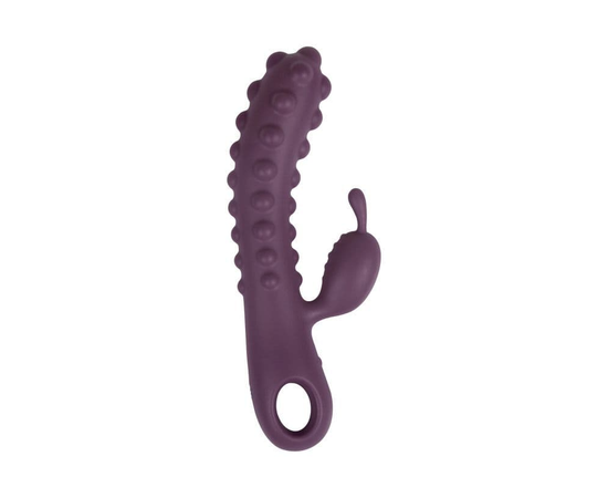 Фиолетовый вибромассажер SMON №1 с бугорками - 21,5 см., фото 