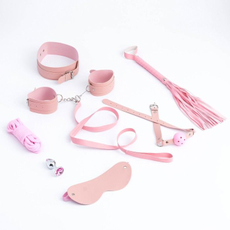 Эротический БДСМ-набор из 8 предметов в нежно-розовом цвете, фото 