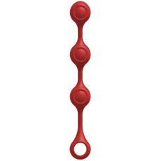 Красные утяжеленные анальные шарики Anal Essentials Weighted Silicone Anal Balls - 34,3 см., фото 