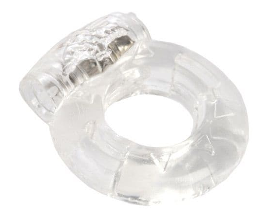Толстое прозрачное эрекционное кольцо с вибратором, фото 