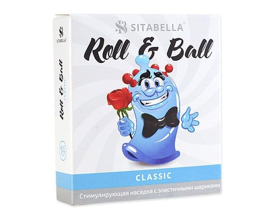 стимулирующий презерватив-насадка Roll & Ball Classic, Цвет: прозрачный, фото 
