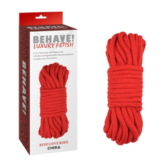 Красная веревка для шибари Bing Love Rope - 10 м., фото 