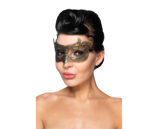 Золотистая карнавальная маска "Шедар", Цвет: золотистый, фото 