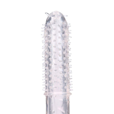 Прозрачная массажная насадка на пенис с усиками - 12,5 см., фото 