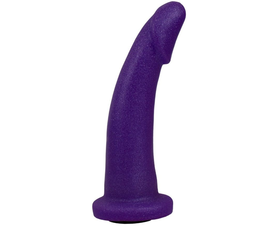 Фиолетовая гладкая изогнутая насадка-плаг - 14,7 см., фото 