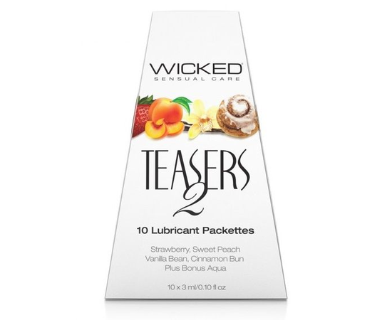 Набор из 10 вкусовых лубрикантов Wicked Teasers 2, фото 