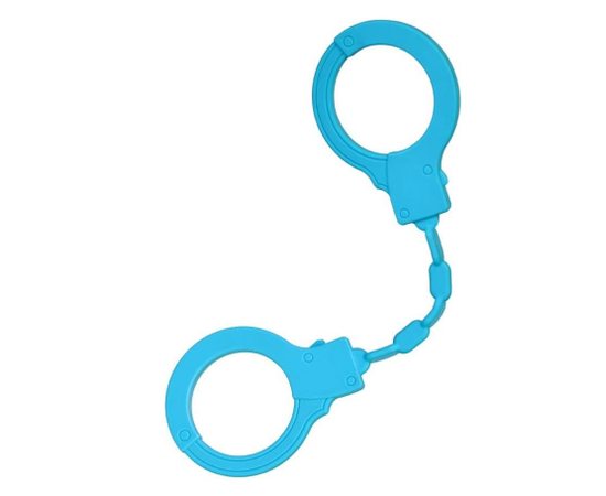 Голубые силиконовые наручники A-Toys без ключа, фото 
