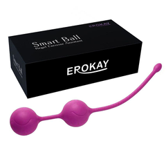 Металлические шарики с хвостиком в силиконовой оболочке Erokay, Цвет: розовый, фото 