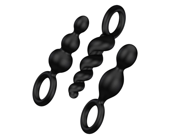 Набор анальных цепочек Satisfyer Plugs, Цвет: черный, фото 