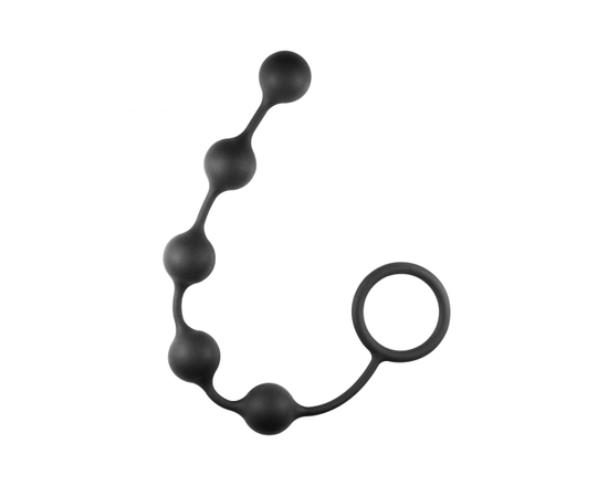 Чёрная анальная цепочка Classic Anal Beads - 31,5 см., фото 