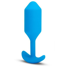 Голубая вибропробка для ношения B-vibe Snug Plug 3 - 12,4 см., фото 