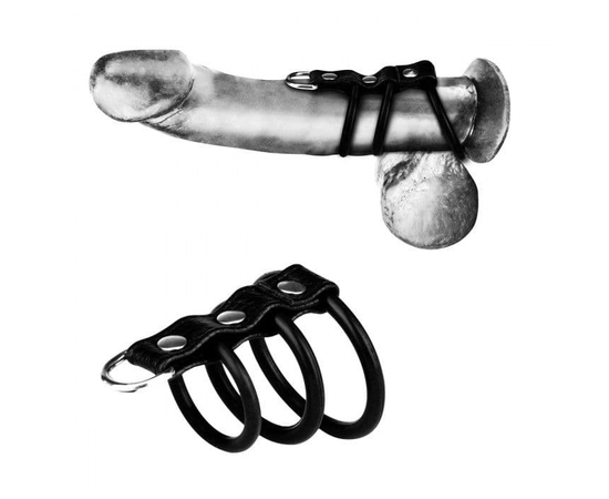 Набор из 3 силиконовых колец с ремешком и креплением для поводка, фото 