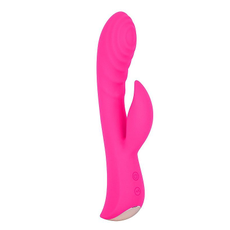 Вибромассажер-кролик 5" Silicone Ripple Passion - 19,1 см., Цвет: ярко-розовый, фото 