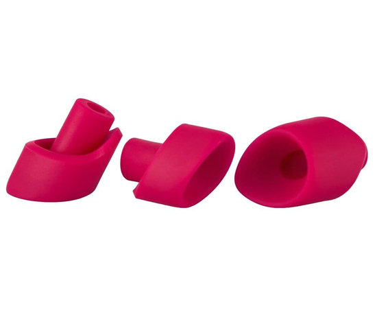 Набор из 3 насадок для вакуумного стимулятора Womanizer 2GO, Объем: 3 шт., Цвет: красный, фото 