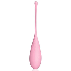 Тяжелый каплевидный вагинальный шарик со шнурком, Цвет: нежно-розовый, фото 