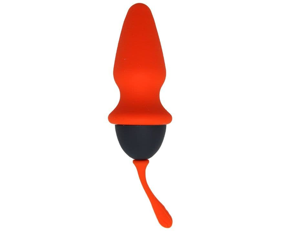 Оранжево-черная анальная пробка - 8 см., фото 